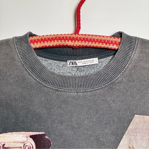 Zᴀʀᴀ Cʀᴇᴡ ɴᴡᴄᴋ Gʀᴇʏ Gʀᴀᴘʜɪᴄ Sᴡᴇᴀᴛsʜɪʀᴛ - Picture 3 of 8